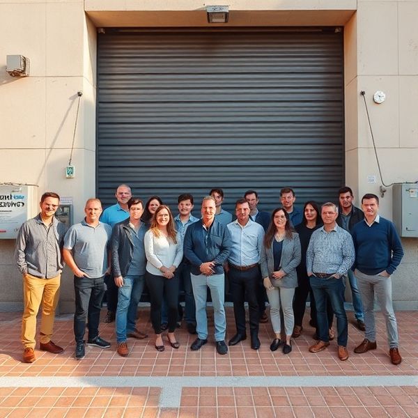 Equipo de Pixeljmint frente a la nave logística en Palma